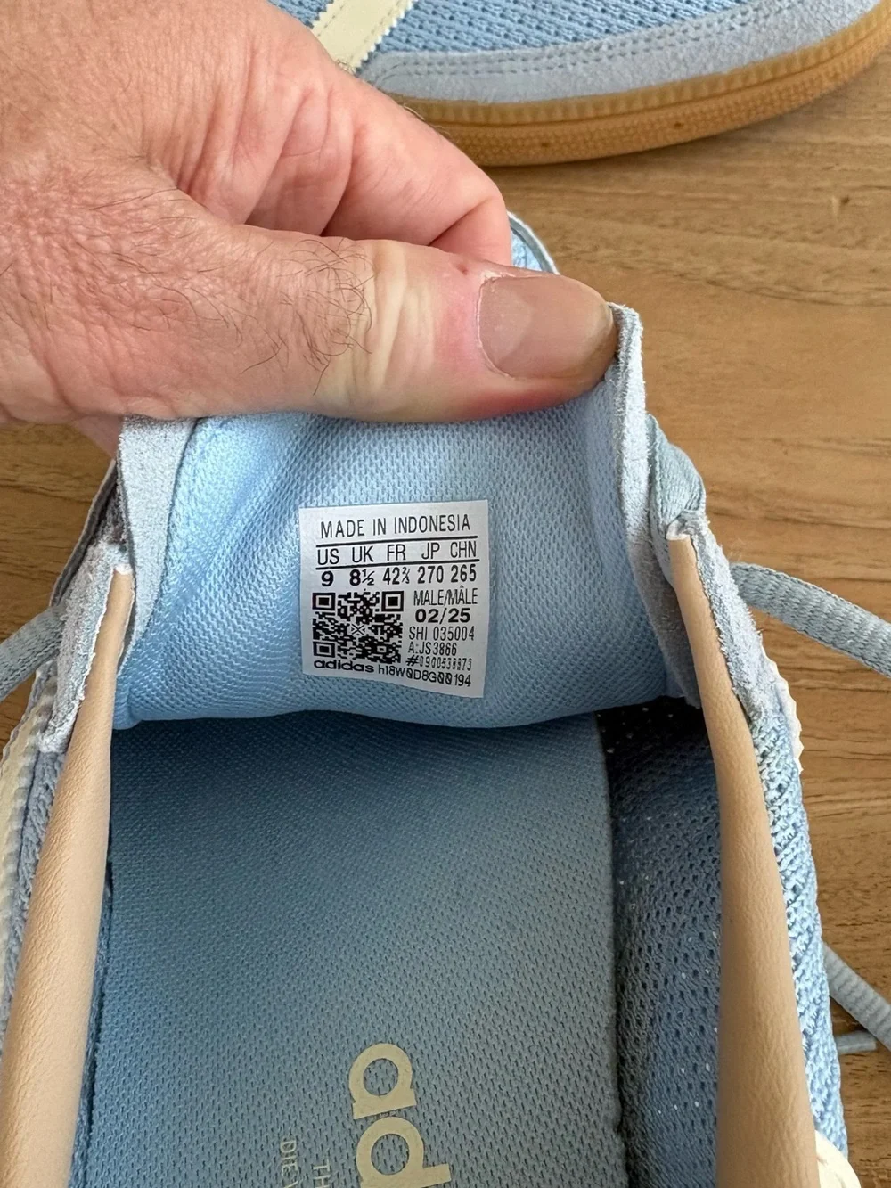 Adidas Spezial Light Blue Suede & Mesh Sneakers with Cream Stripes - brand new